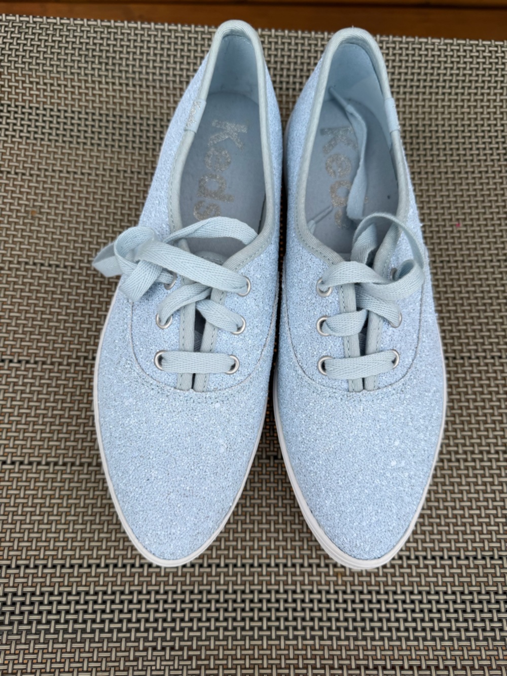 Keds Women's Light Blue Glitter Lace-Up Sneakers - size 7.5